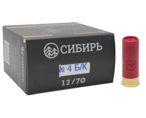 Патрон 12х70 дробь 4 Сибирь Премиум без контейнера - 1