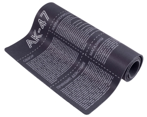 Коврик ShotTime для чистки оружия АК-47, цвет-фон черный, рисунок-белый, размер 90х30см.