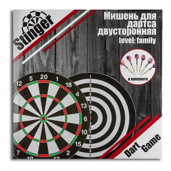 Набор для дартса Stinger,Ø45 см, 1,9 см,прес.бумага+6 дротиков 18гр.-1