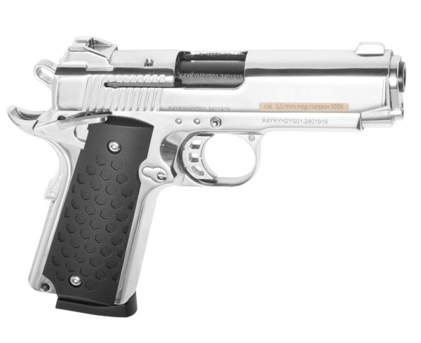 Kurs - пистолет сигнальный K1911 compact калибр 10ТК хром - 3