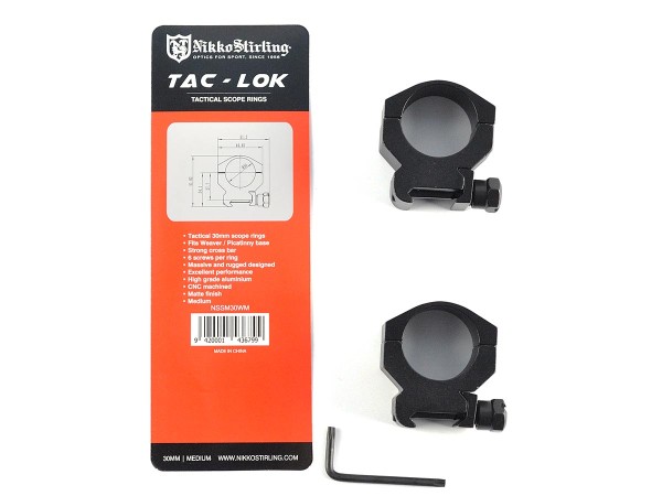 Кольца Nikko Stirling Sport Match, небыстросьемные на Weaver 30мм, средние, 6 винтов, алюминий-3